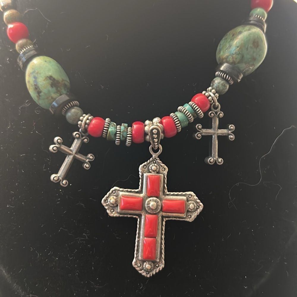 Bohemian Multi-Layer Necklace With Red And Green … - image 5